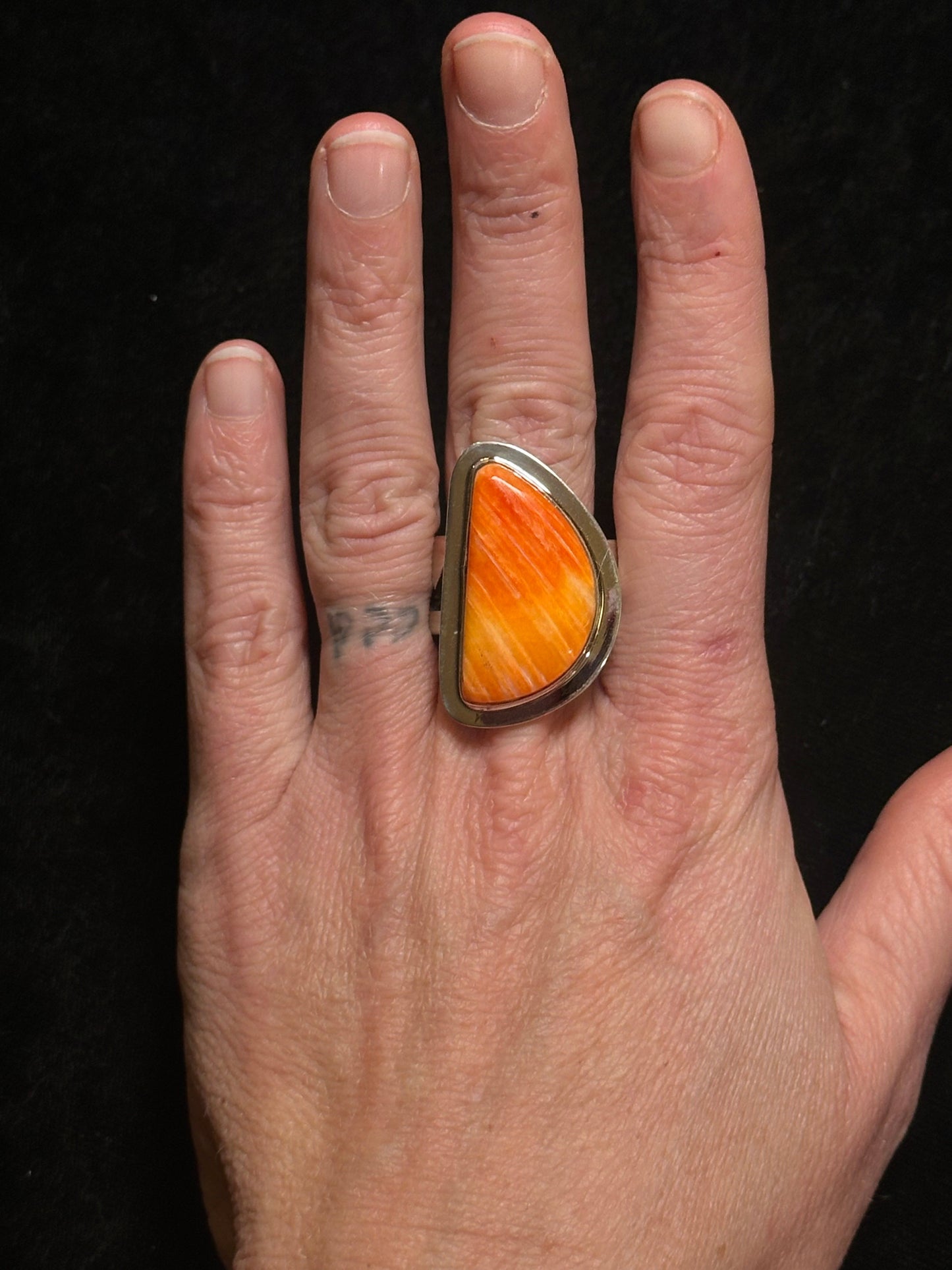 12.5 Spiny Oyster Ring by Marie Jackson, Navajo