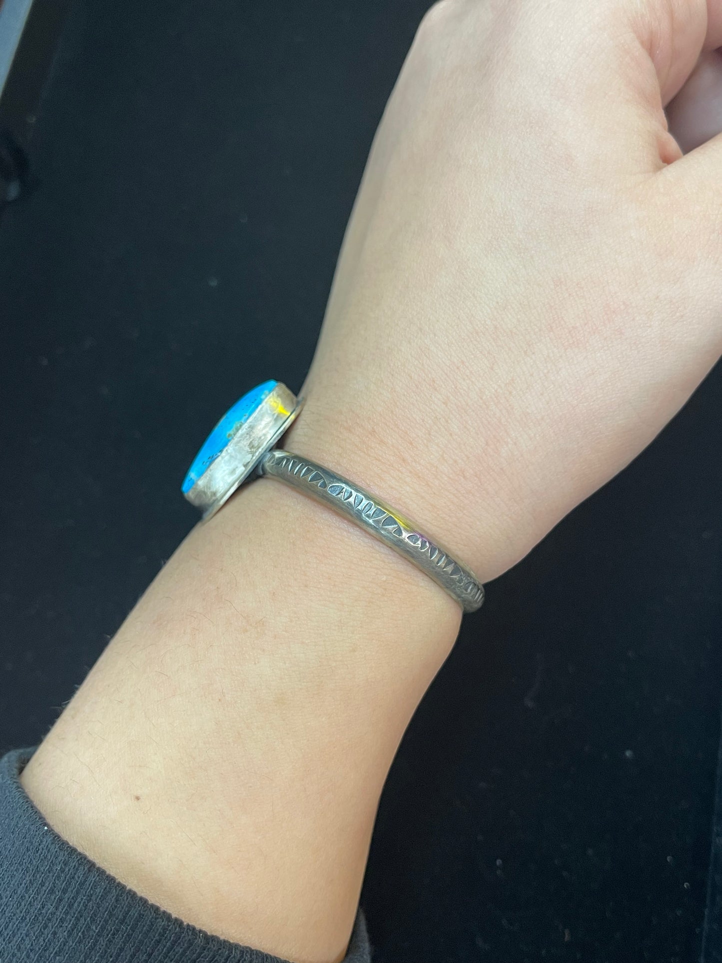 6”-7” Cuff with Kingman Turquoise Stone by TY
