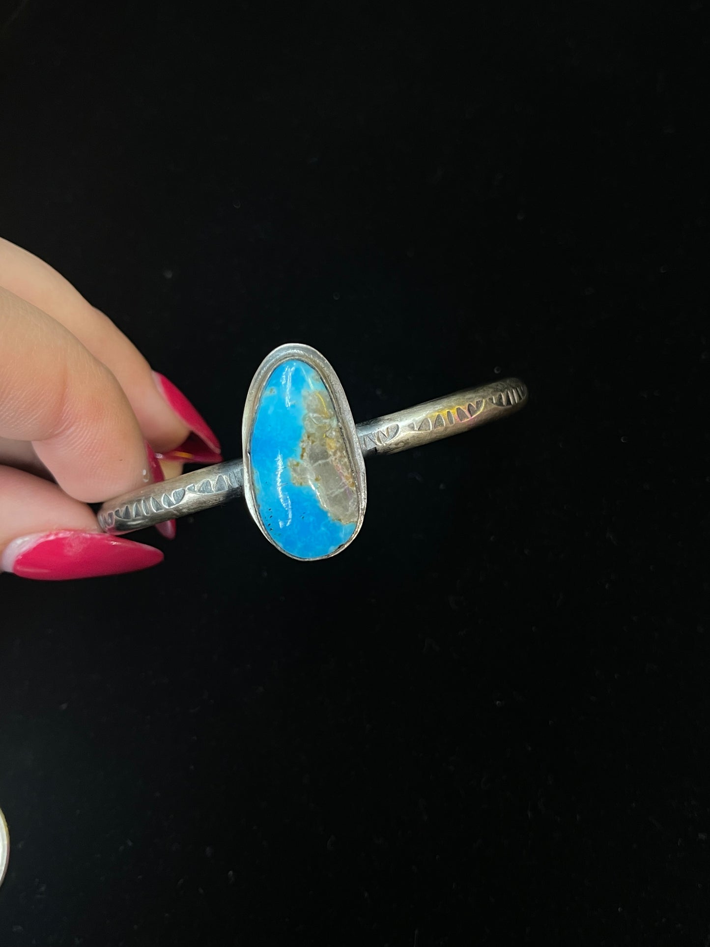 6”-7” Cuff with Kingman Turquoise Stone by TY