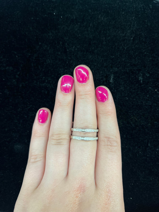 7.5 Sterling Silver Double Band CZ Ring