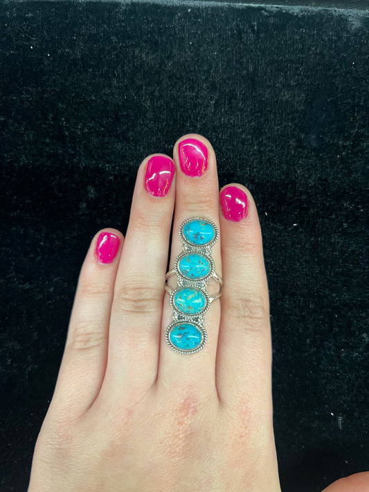 7.5 Sleeping Beauty Turquoise Four Stone Ring