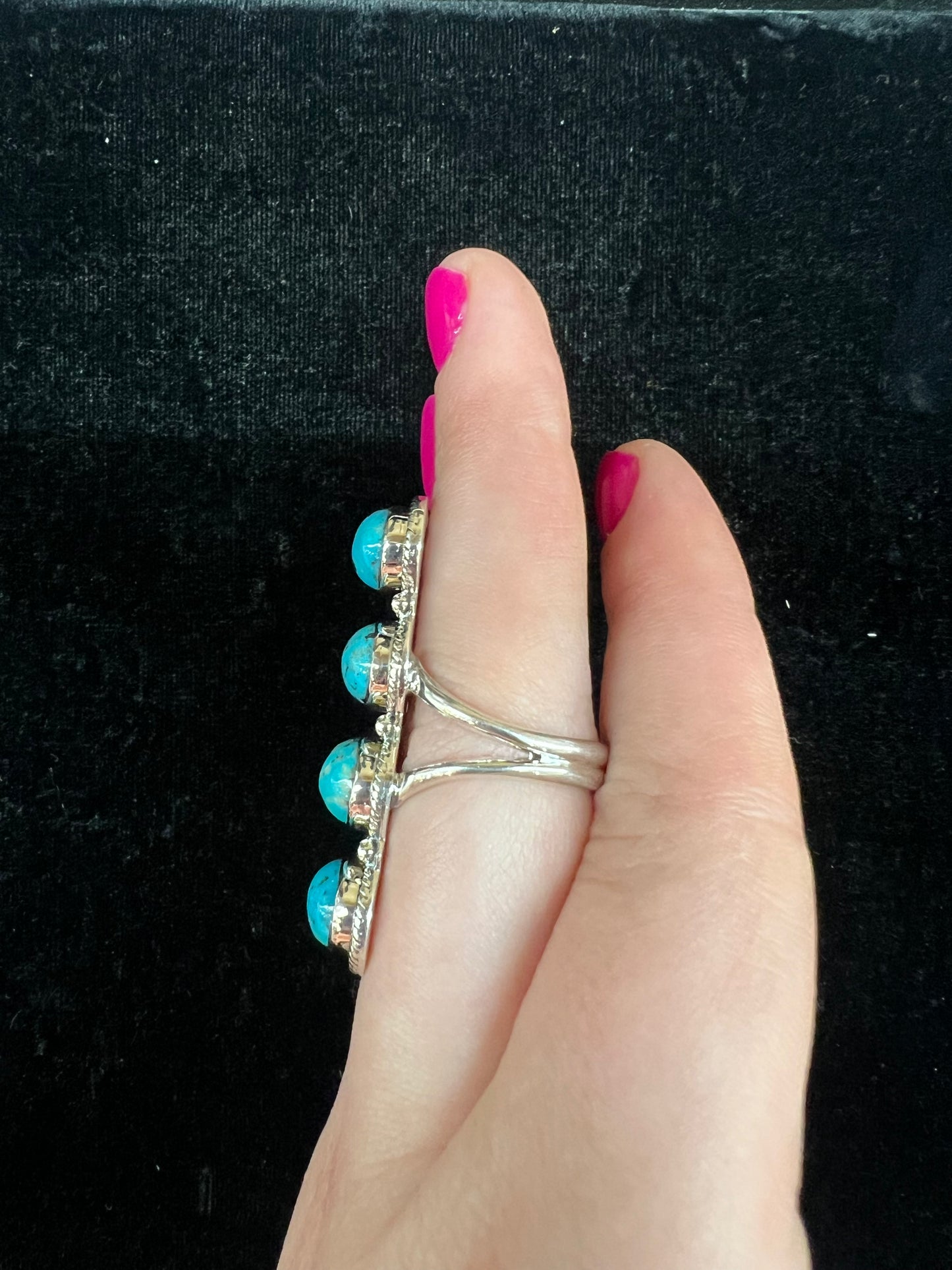 7.5 Sleeping Beauty Turquoise Four Stone Ring