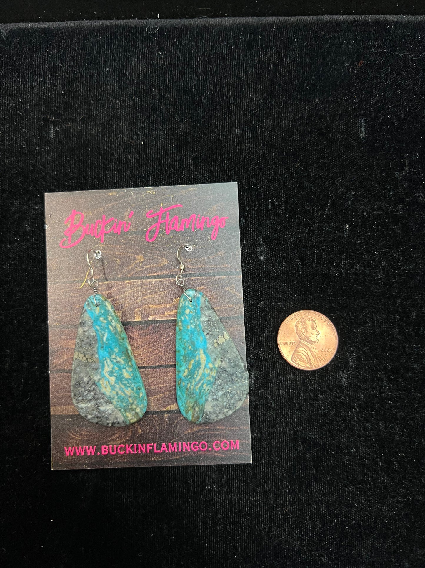 Turquoise Slab Hook Earrings