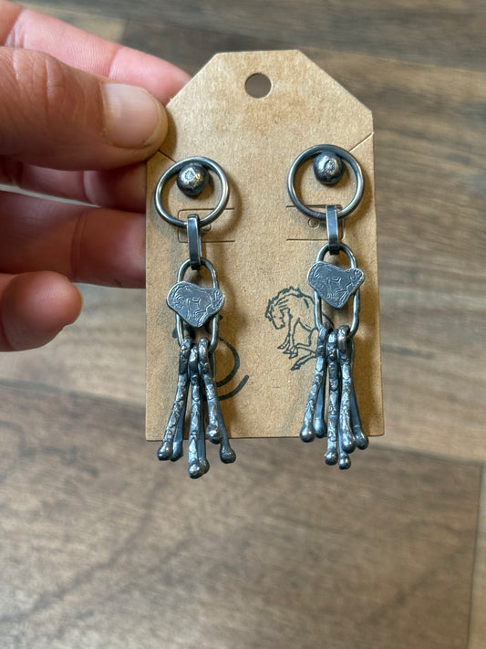 Bad Bronc Paperclip Chain Earrings