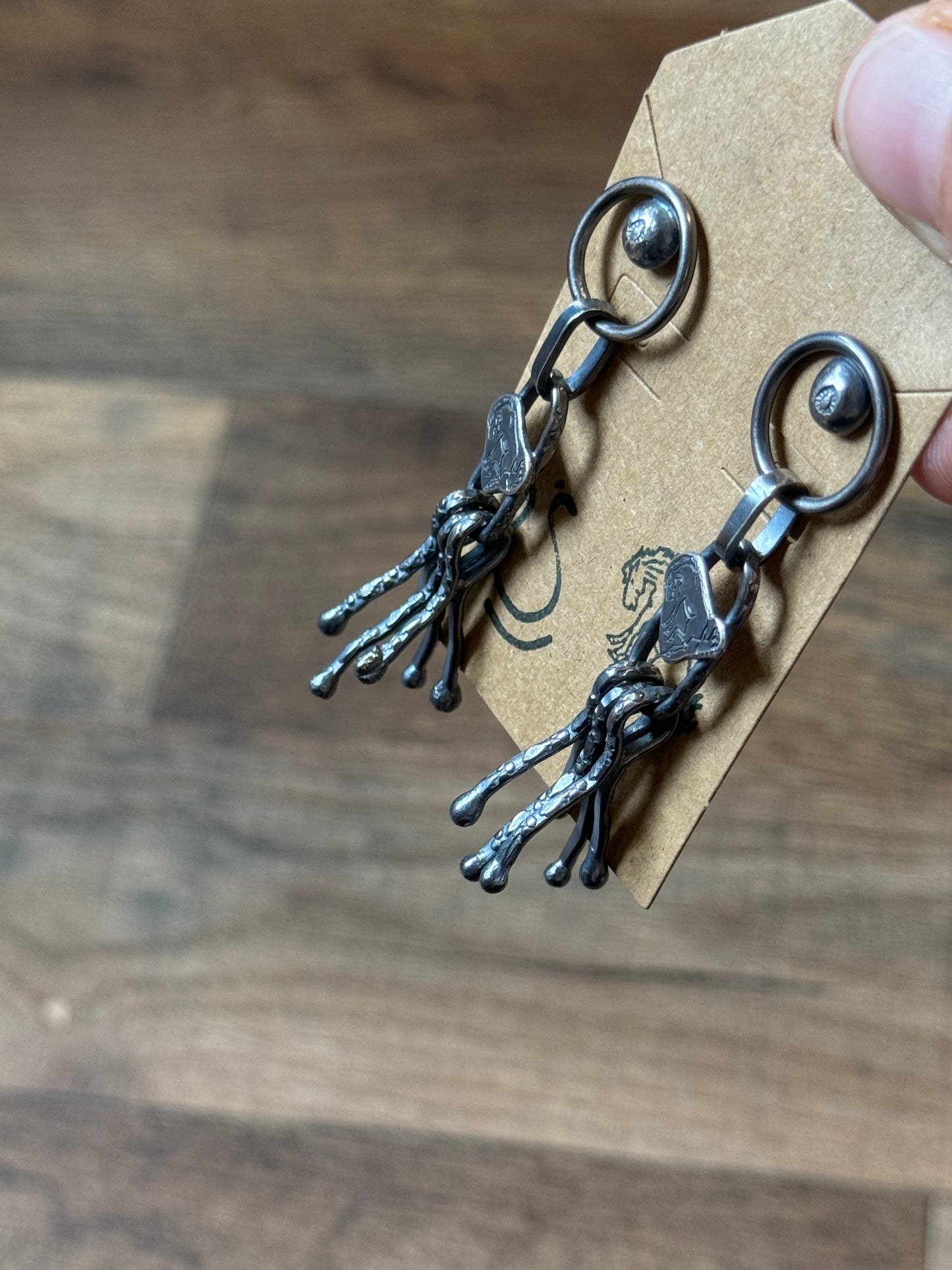 Bad Bronc Paperclip Chain Earrings