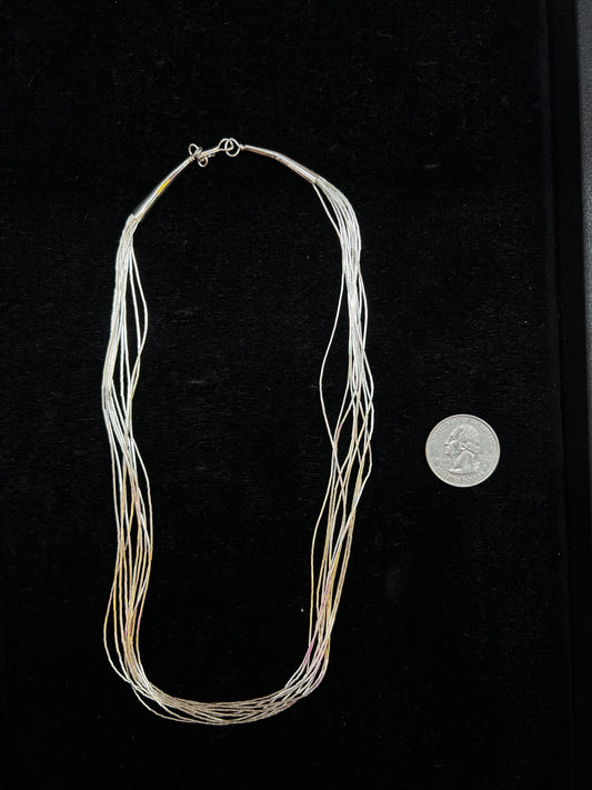 18" 10 Strand Liquid Silver Necklace