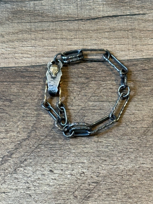 Bad Bronc Long Trot Bracelet 14k Gold and Sterling
