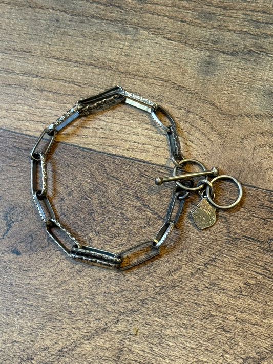 8" - 8.5" Handmade Paperclip Link Bracelet By Bad Bronc