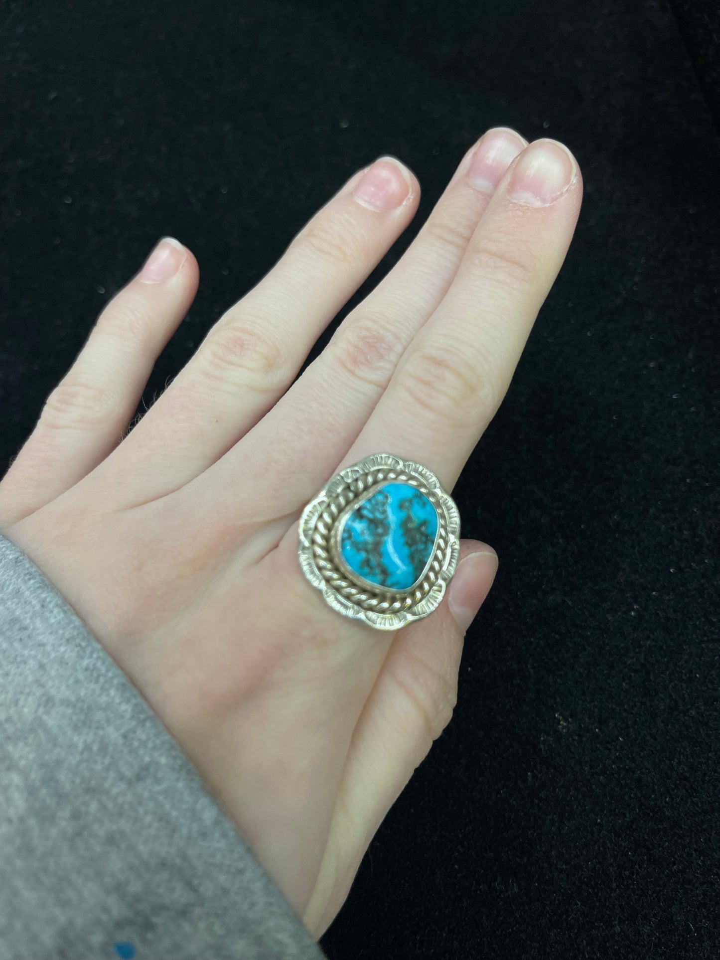 Sleeping Beauty Turquoise Rough Cut Ring