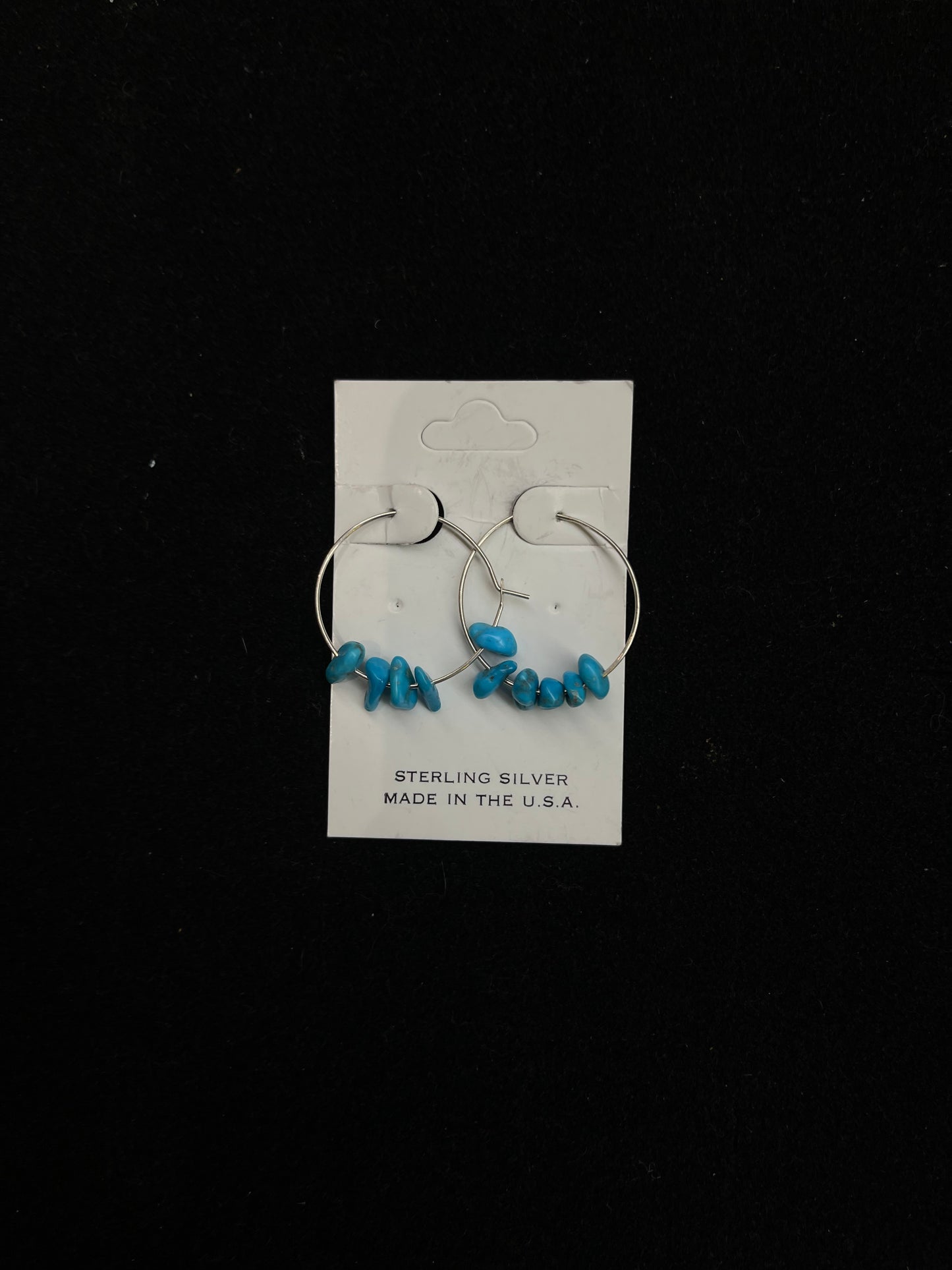 Dainty Kingman Turquoise Hoop Earrings