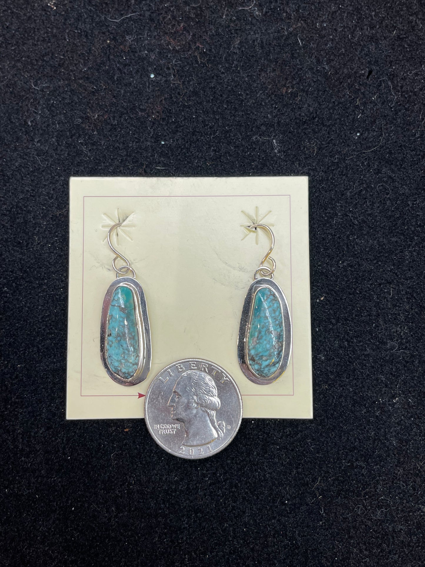 Turquoise Dangle Earrings by Marie Jackson, Navajo