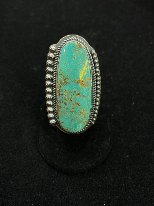 Adjustable Kingman Turquoise Ring by Gilbert Platero
