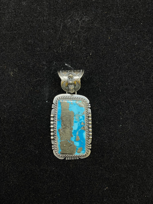 Turquoise Pendant with 12mm Bale by John Nelson, Navajo