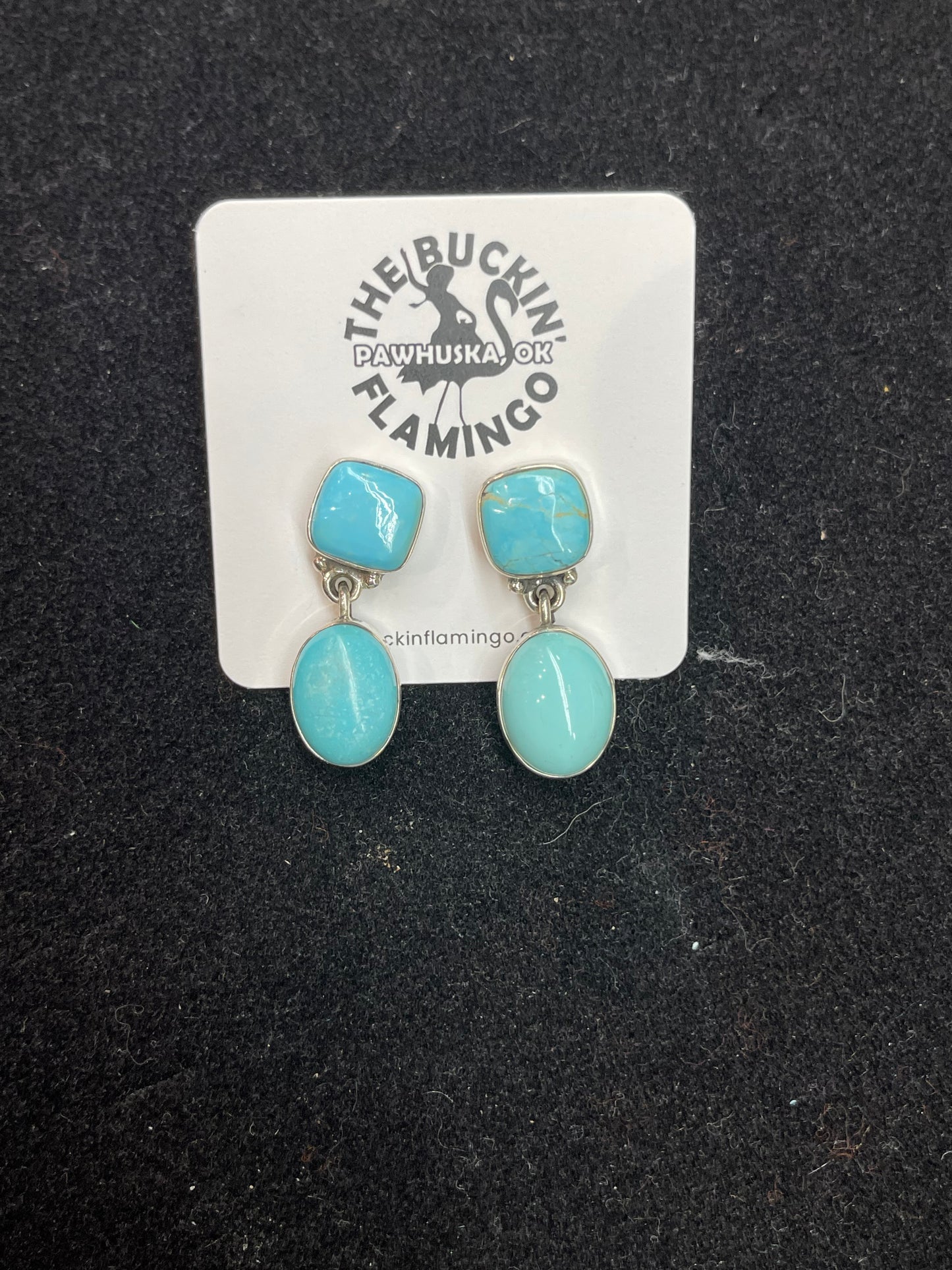 Sleeping Beauty Turquoise Dangle Post Earrings