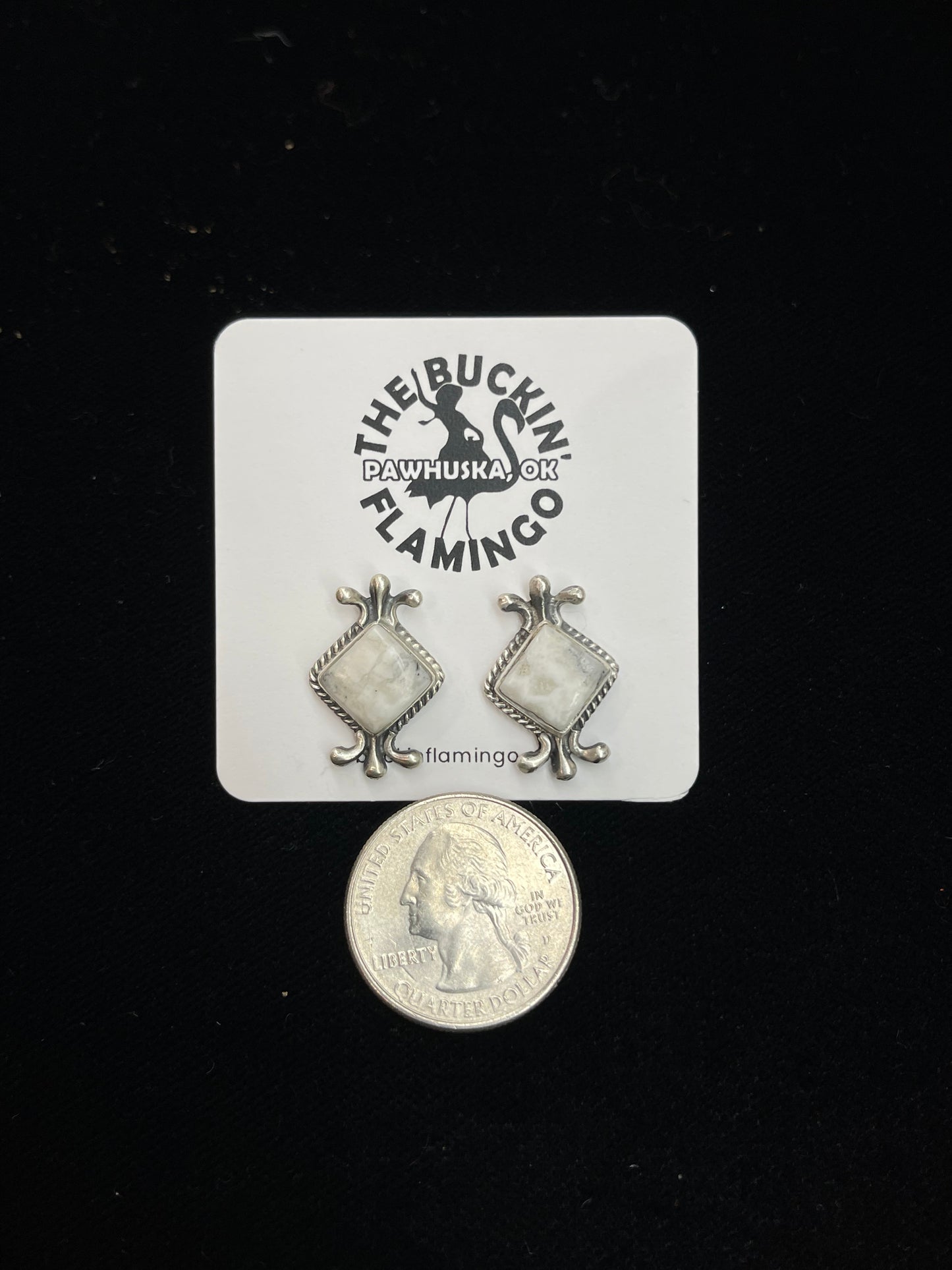 White Buffalo Post Earrings by Running Bear