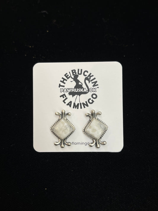 White Buffalo Post Earrings by Running Bear