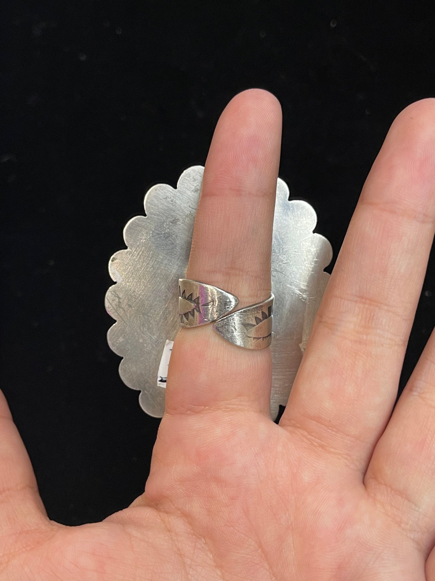 Adjustable Spiny Oyster and Sleeping Beauty Ring by Gilbert Platero
