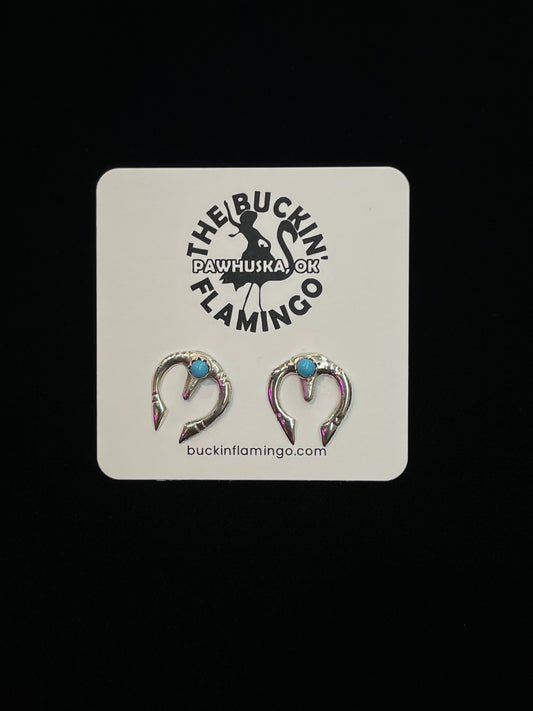 LOT 54 B 1/11 Naja Post Earrings with Sleeping Beauty Turquoise