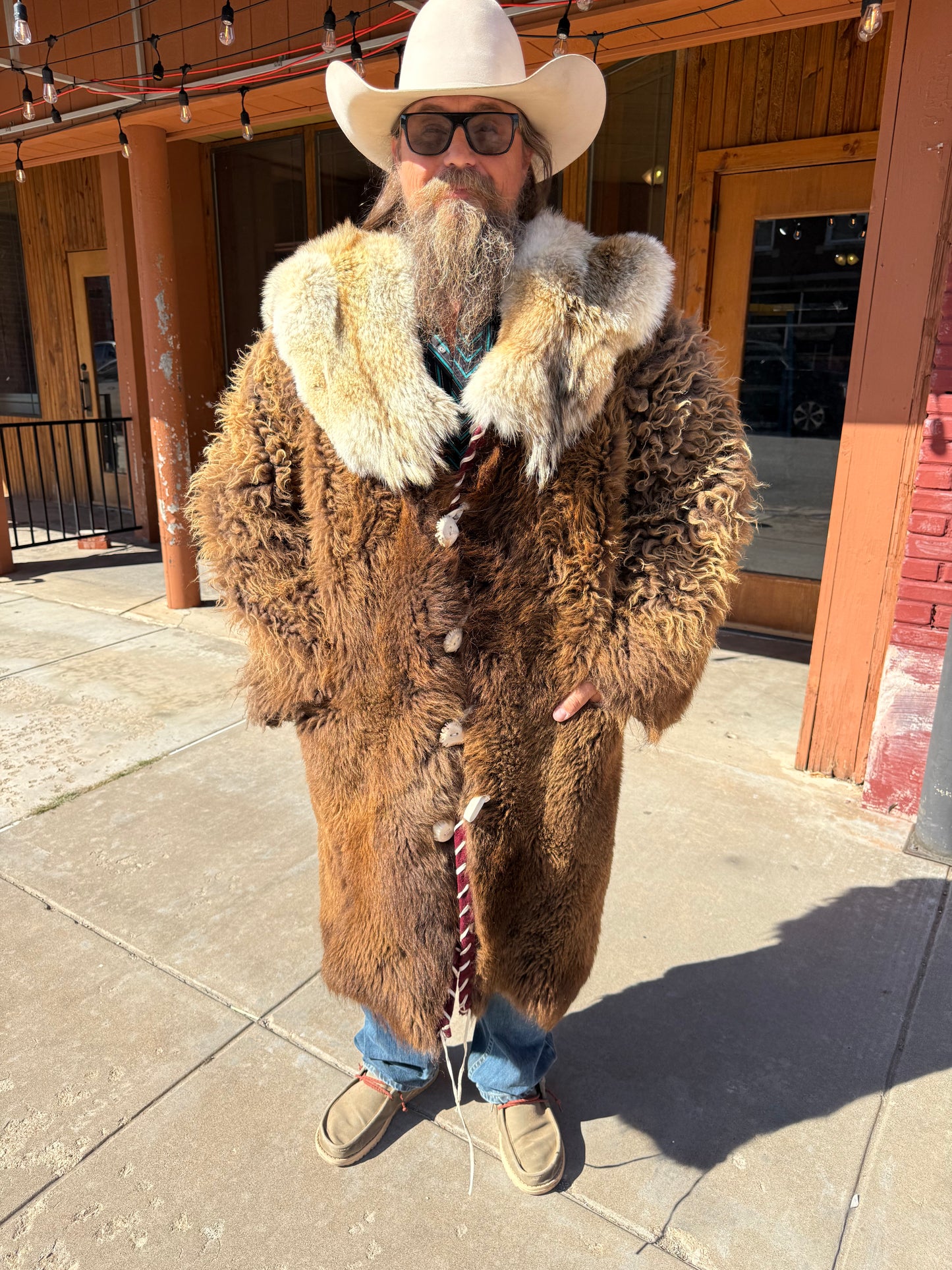 Large - XL Buffalo Coat with Coyote Hides
