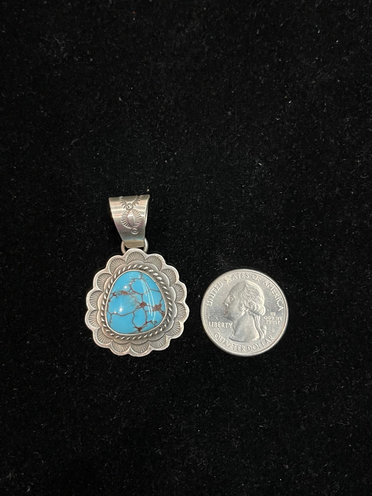 Egyptian Turquoise Pendant with 9mm Bale by John Nelson, Navajo