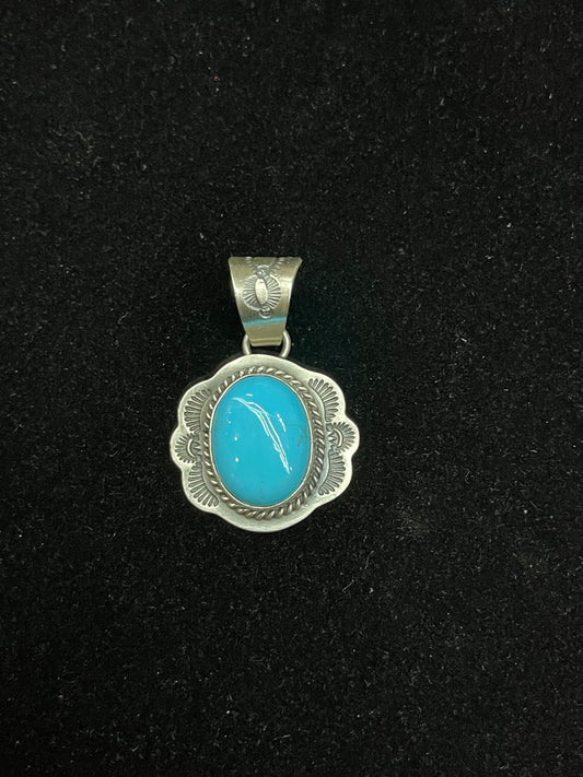Sleeping Beauty Turquoise Pendant with 9mm Bale by John Nelson, Navajo