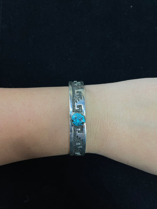 6 1/4"- 7" Spiderweb Turquoise Cuff