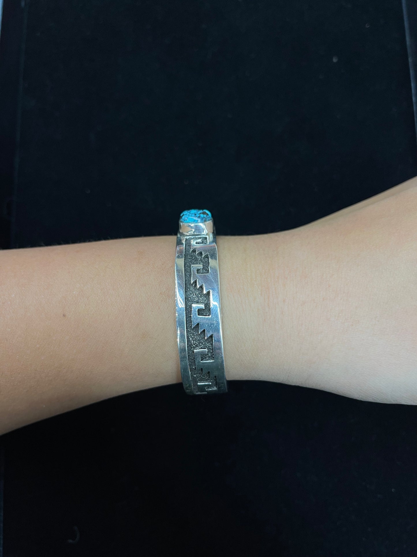 6 1/4"- 7" Spiderweb Turquoise Cuff