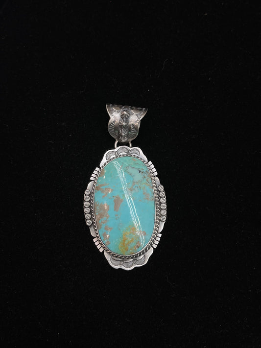 Turquoise Pendant with 12mm Bale by John Nelson, Navajo