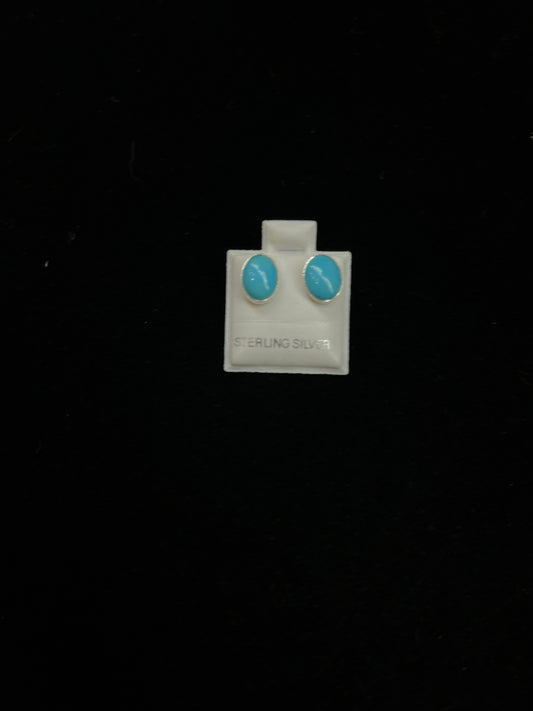 Sleeping Beauty Turquoise Oval Post Earrings