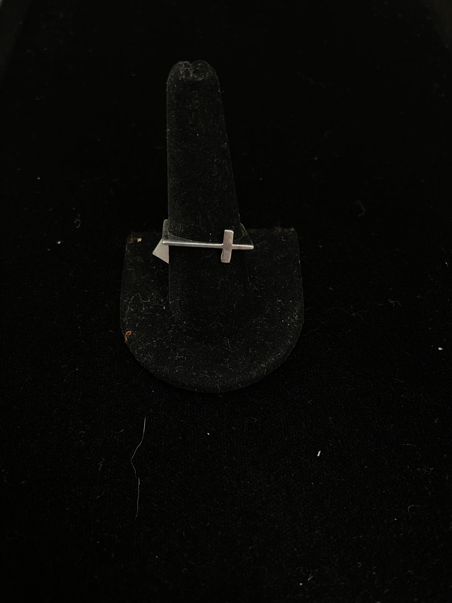 Sterling Silver Cross Square Ring