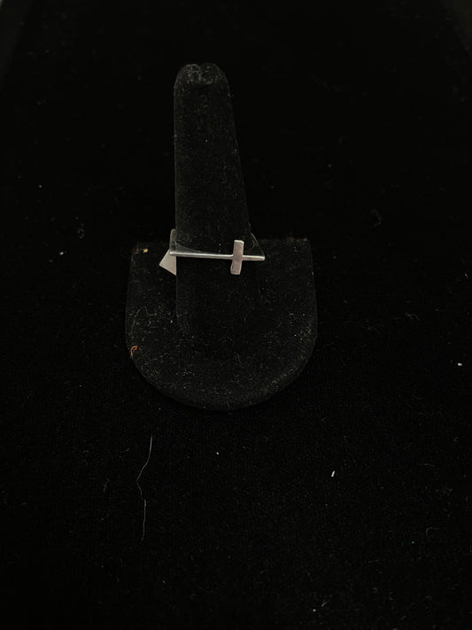 Sterling Silver Cross Square Ring