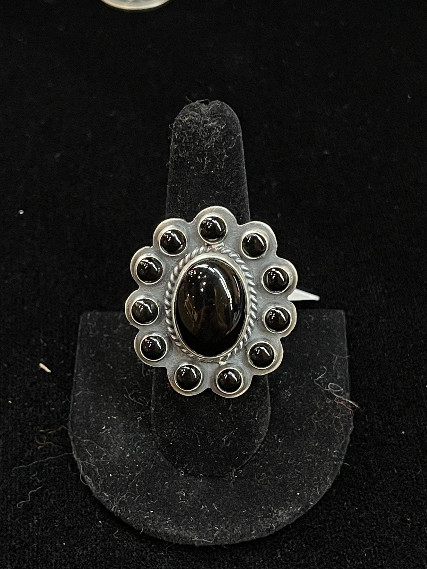 8.0 Black Onyx Cluster Ring