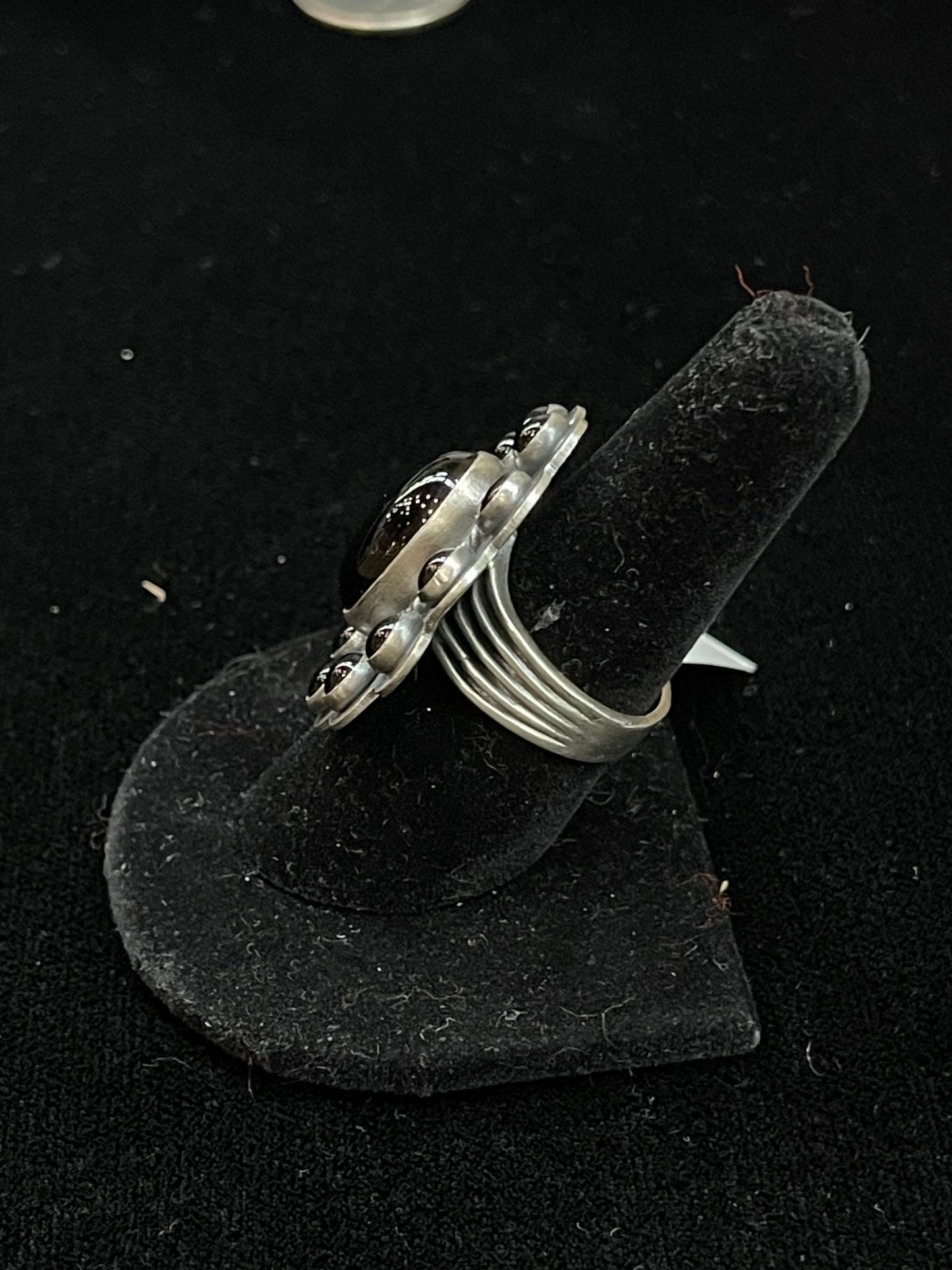 8.0 Black Onyx Cluster Ring