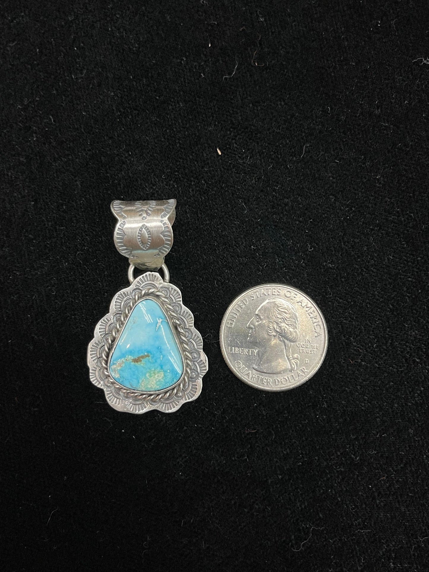 Sonoran Gold Turquoise Pendant by P. Nez, Navajo