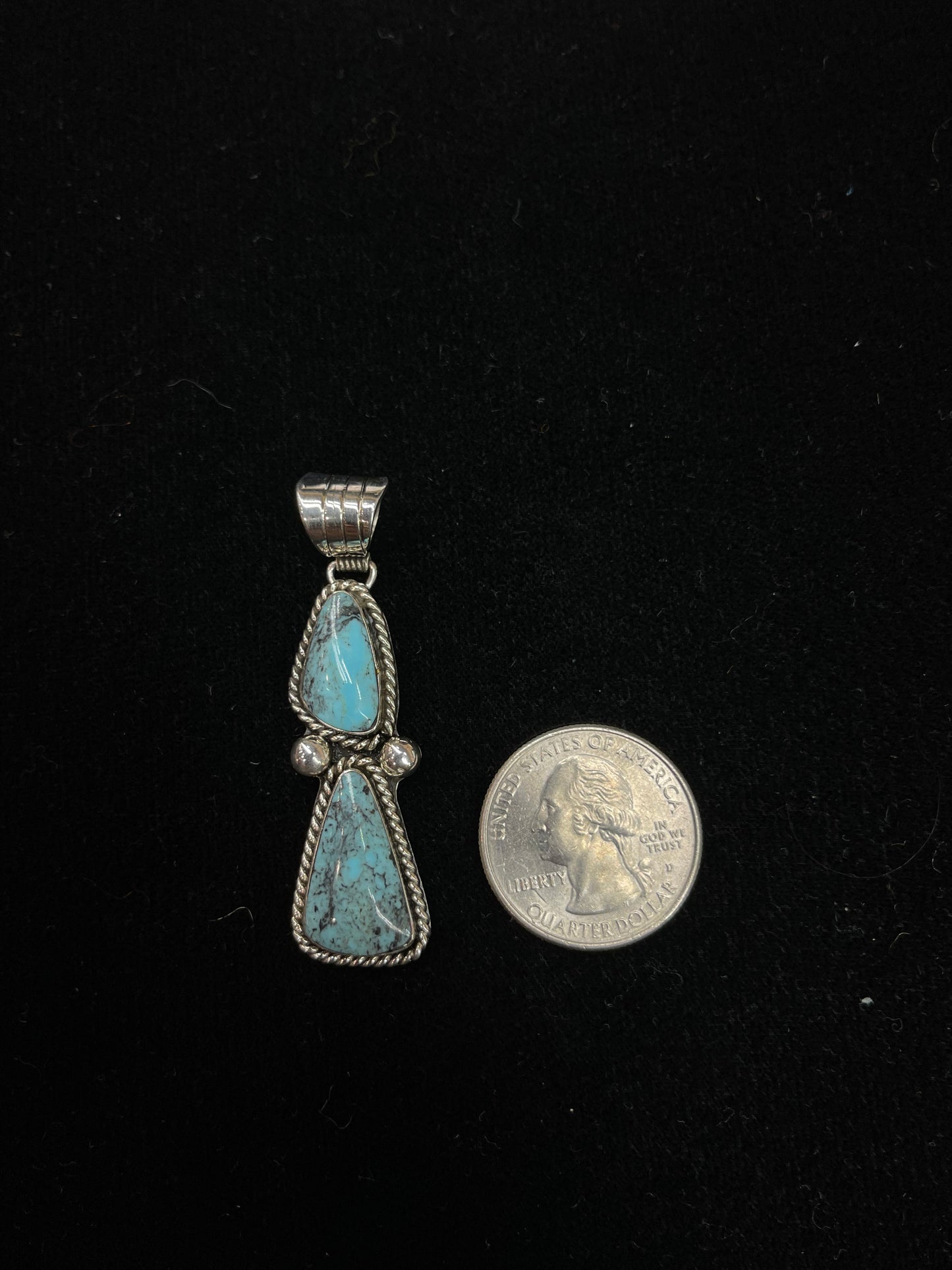 Turquoise Pendant with 6mm Bale by Daniel Dakai, Navajo