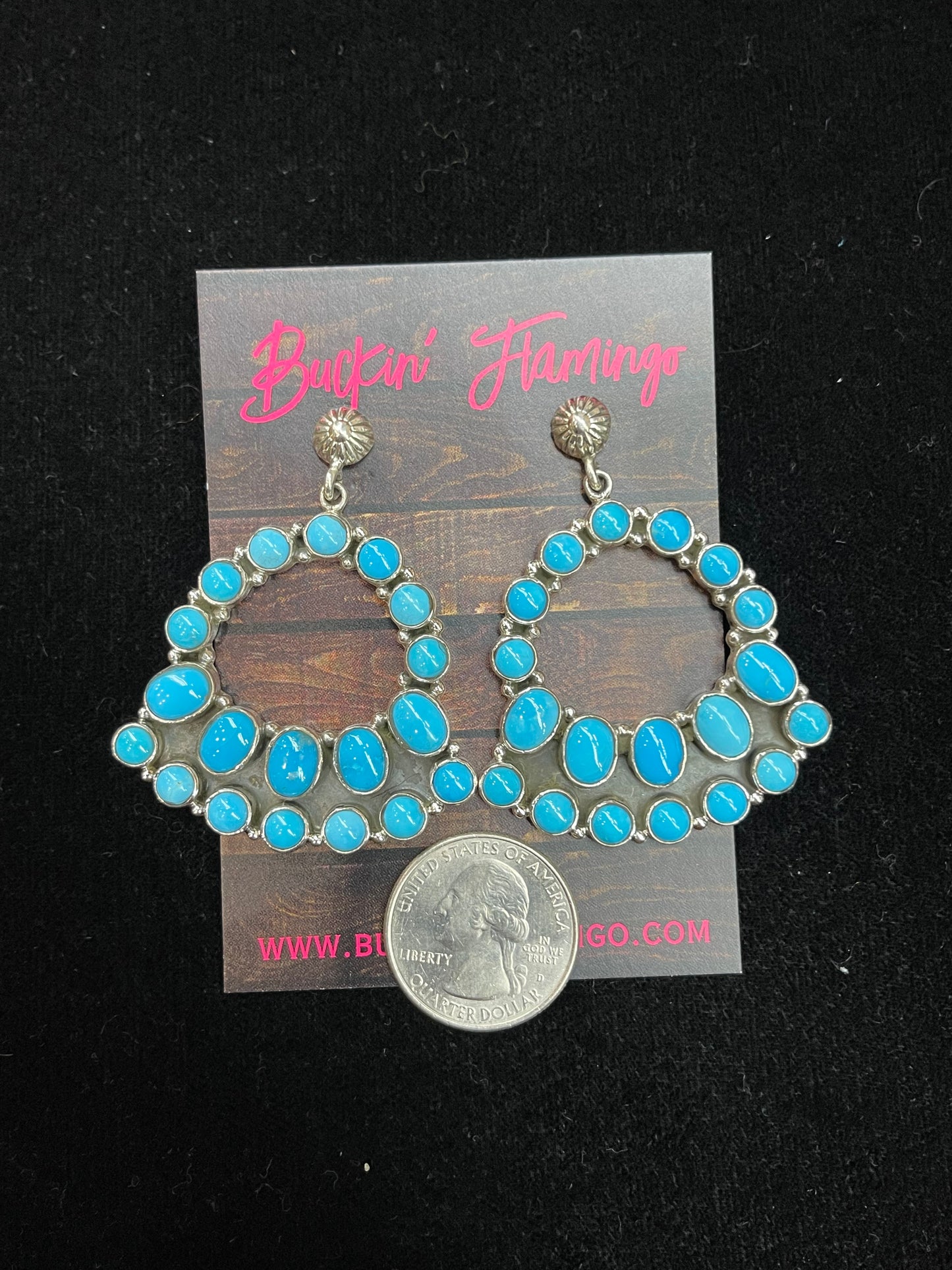 Sleeping Beauty Turquoise Post Dangle Earrings