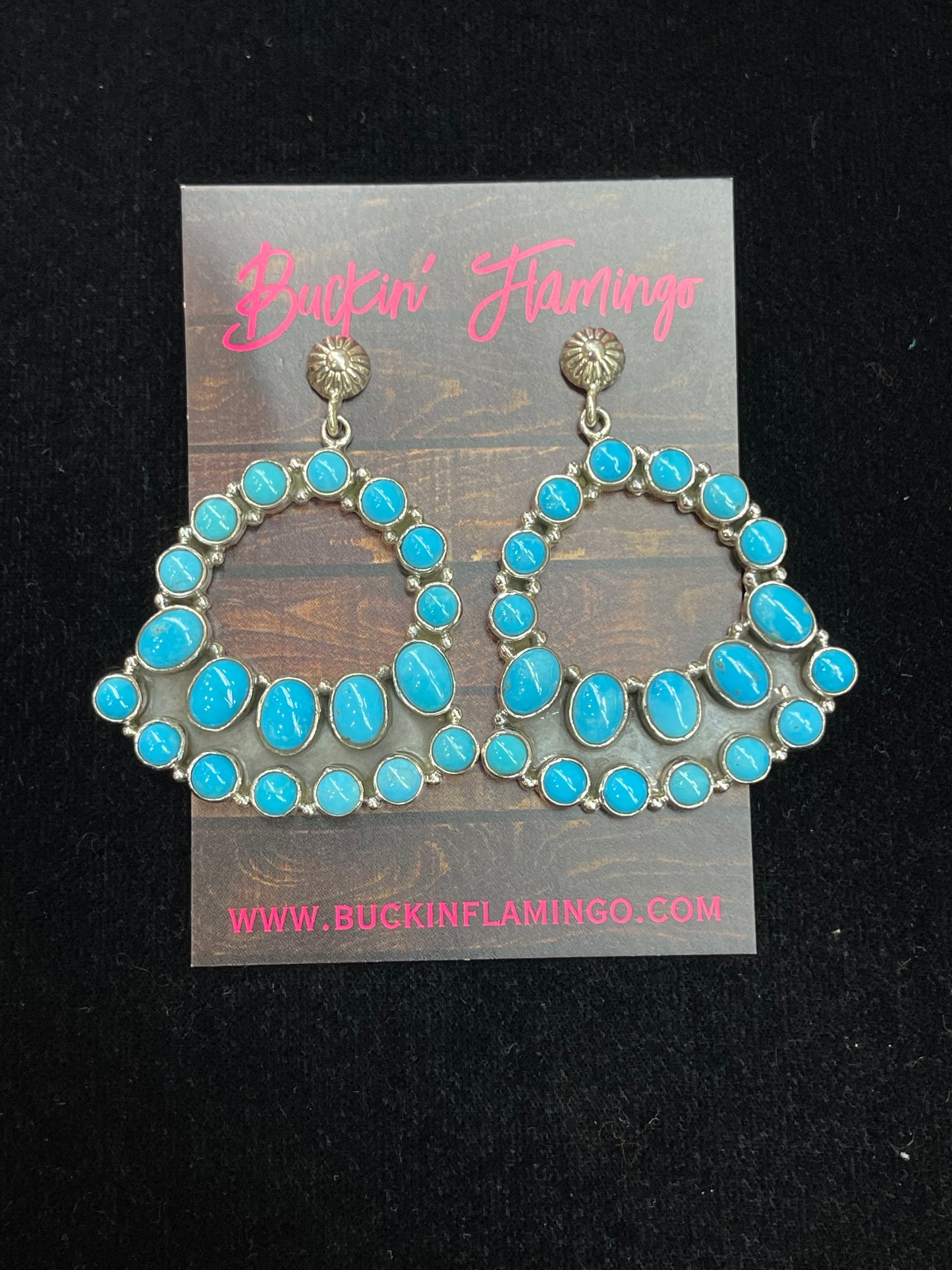 Sleeping Beauty Turquoise Post Dangle Earrings