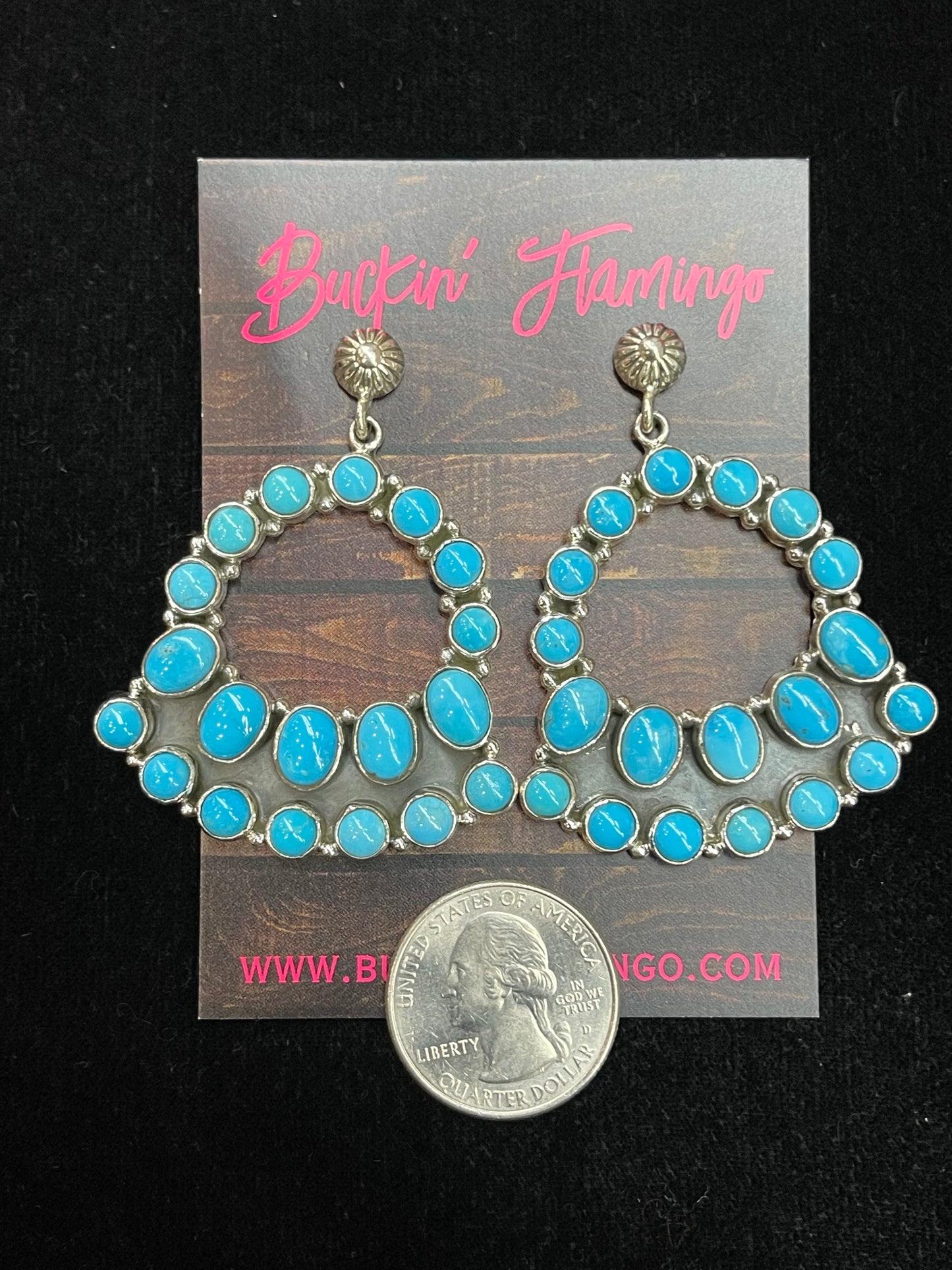 Sleeping Beauty Turquoise Post Dangle Earrings