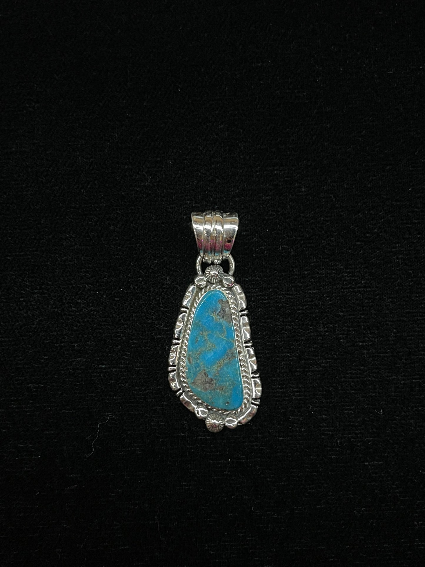 Turquoise Pendant with 7mm Bale by Kiriza Tom, Navajo