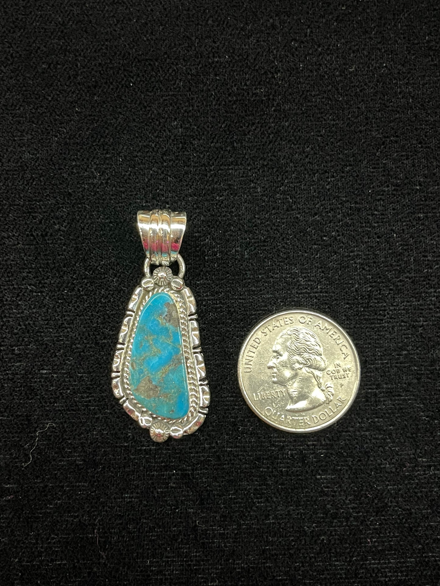 Turquoise Pendant with 7mm Bale by Kiriza Tom, Navajo