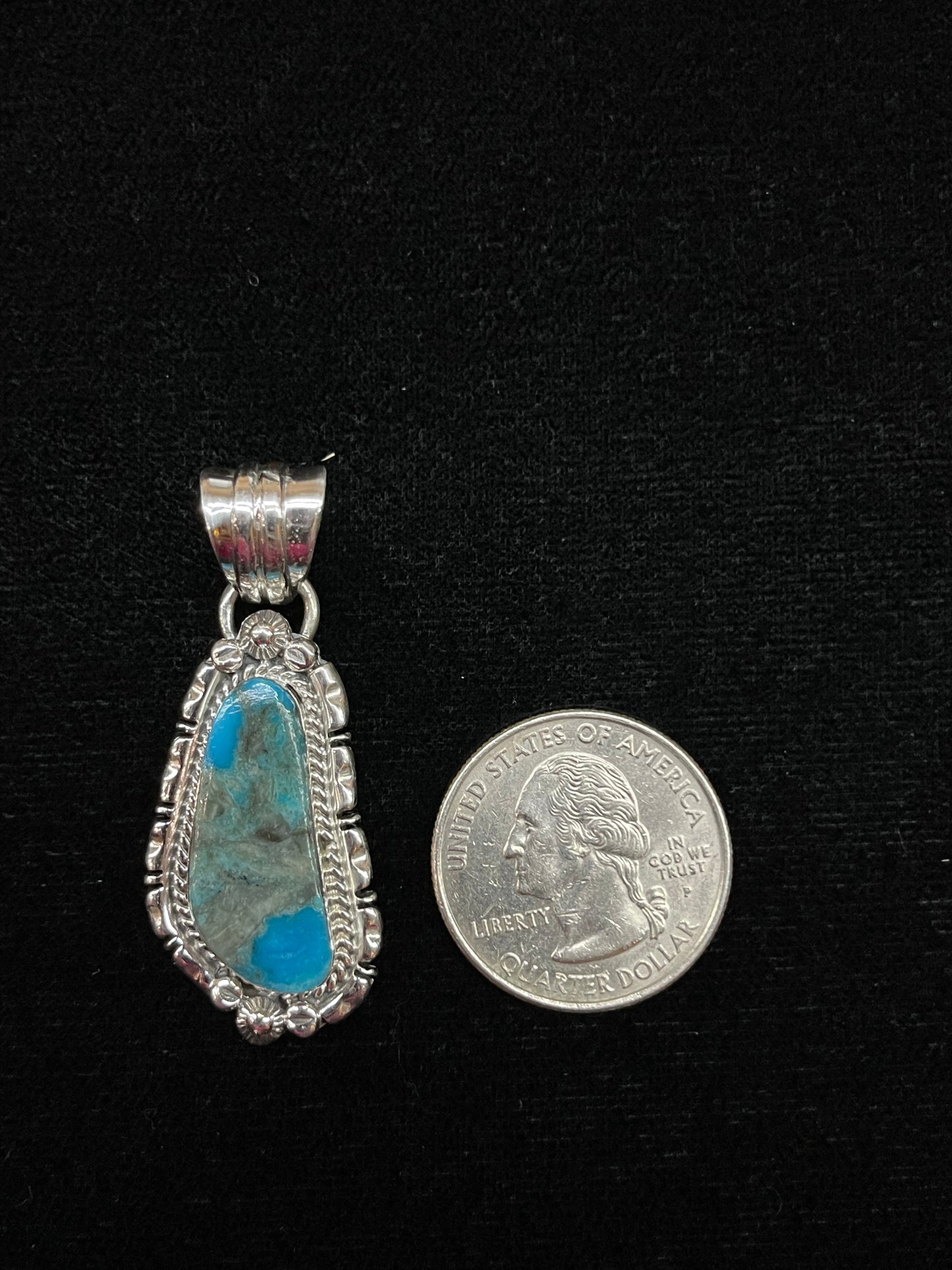 Turquoise Pendant with 7mm Bale by Kiriza Tom, Navajo