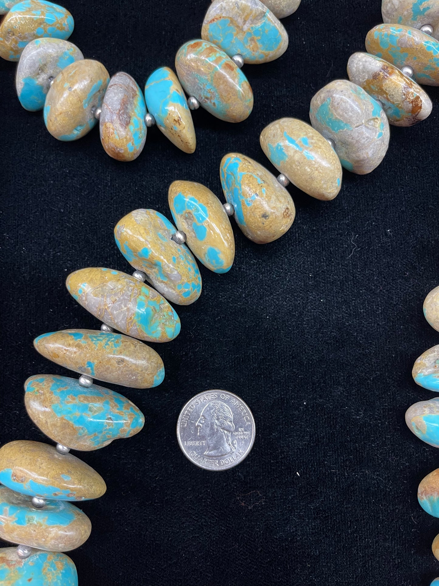 40" Necklace of #8 Turquoise Nuggets