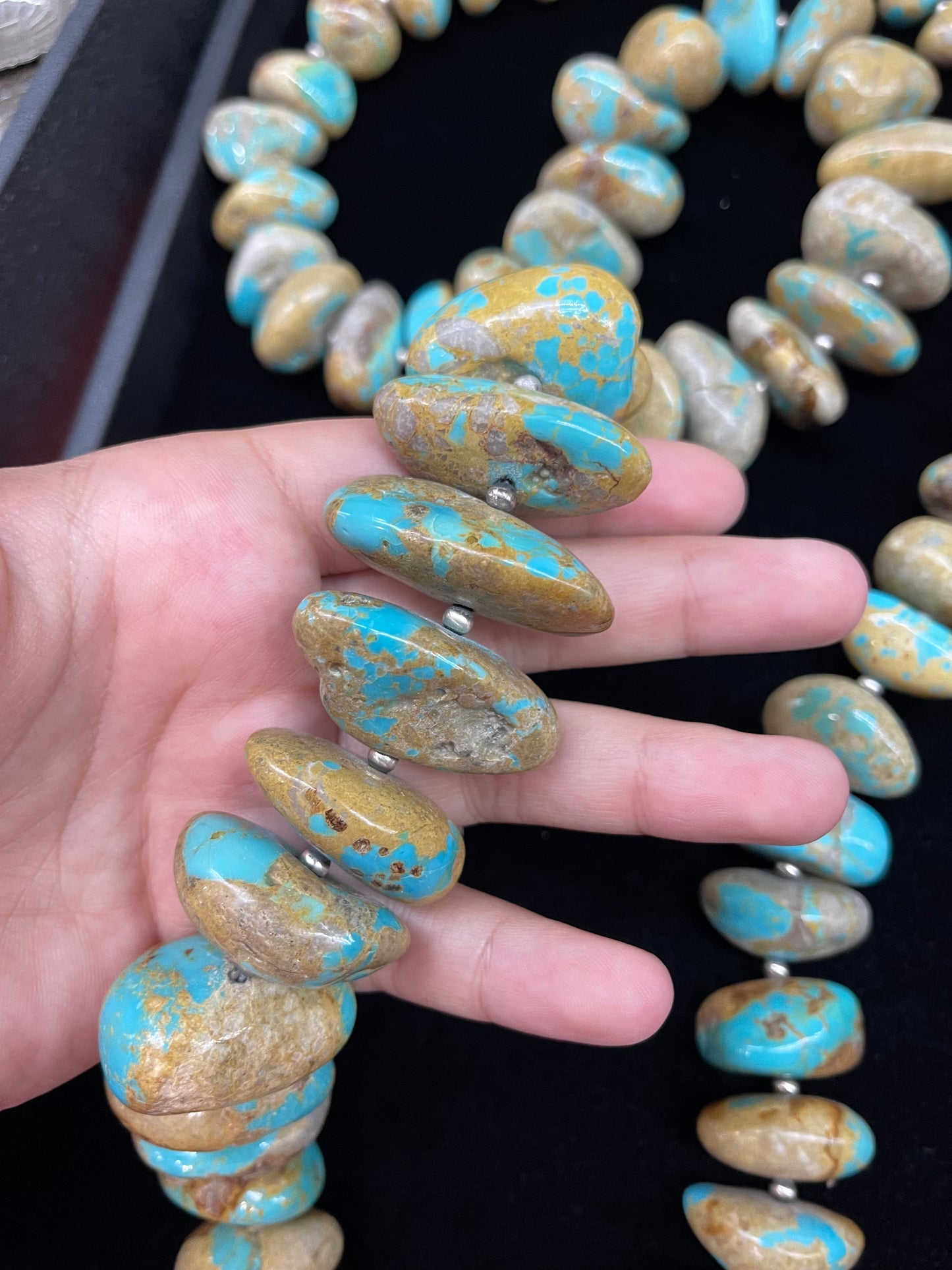 40" Necklace of #8 Turquoise Nuggets