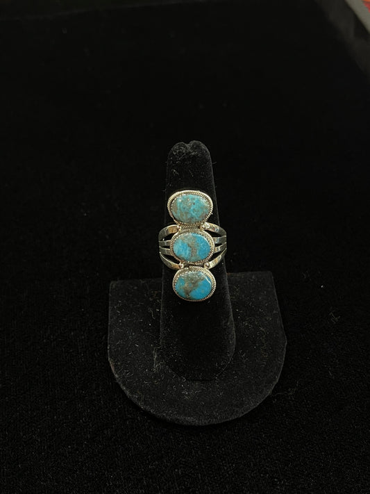 6.75 Turquoise Ring by Sheena Jack, Navajo
