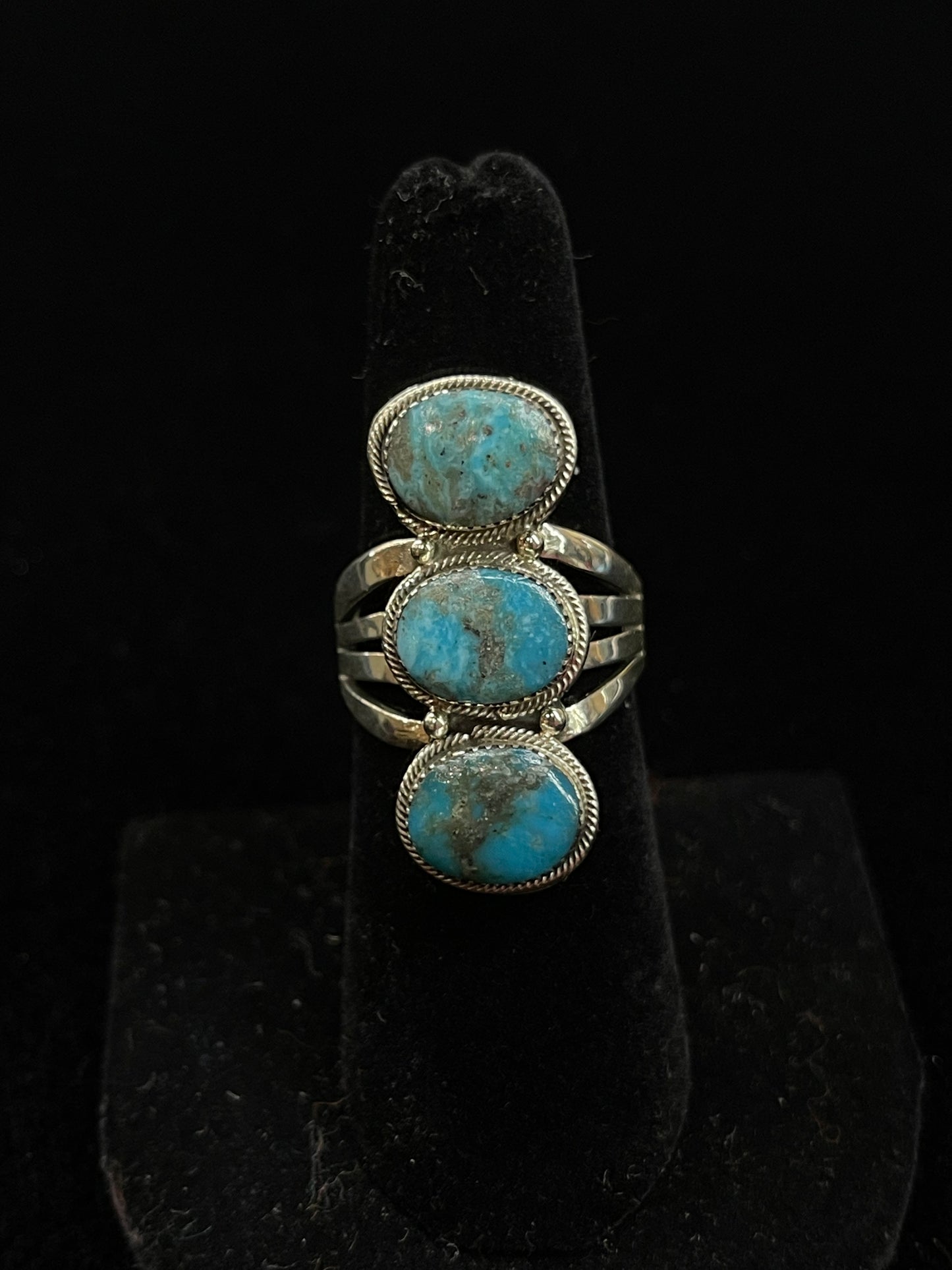 6.75 Turquoise Ring by Sheena Jack, Navajo