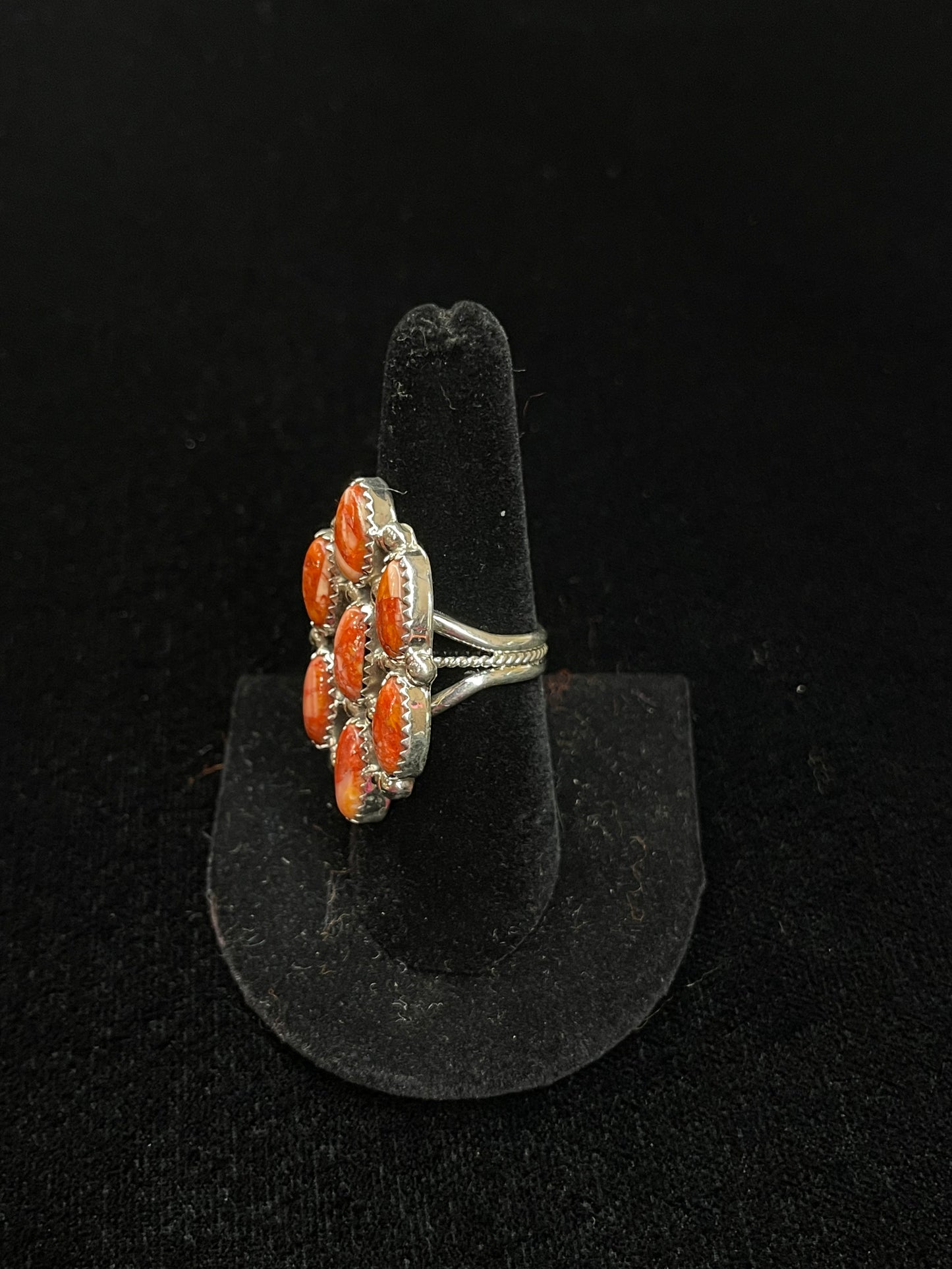 8.5 7 Stone Ring by Roberta Begay, Navajo