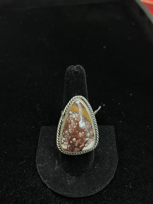 9.0 Wild Horse Ring by T. Nez Sr, Navajo