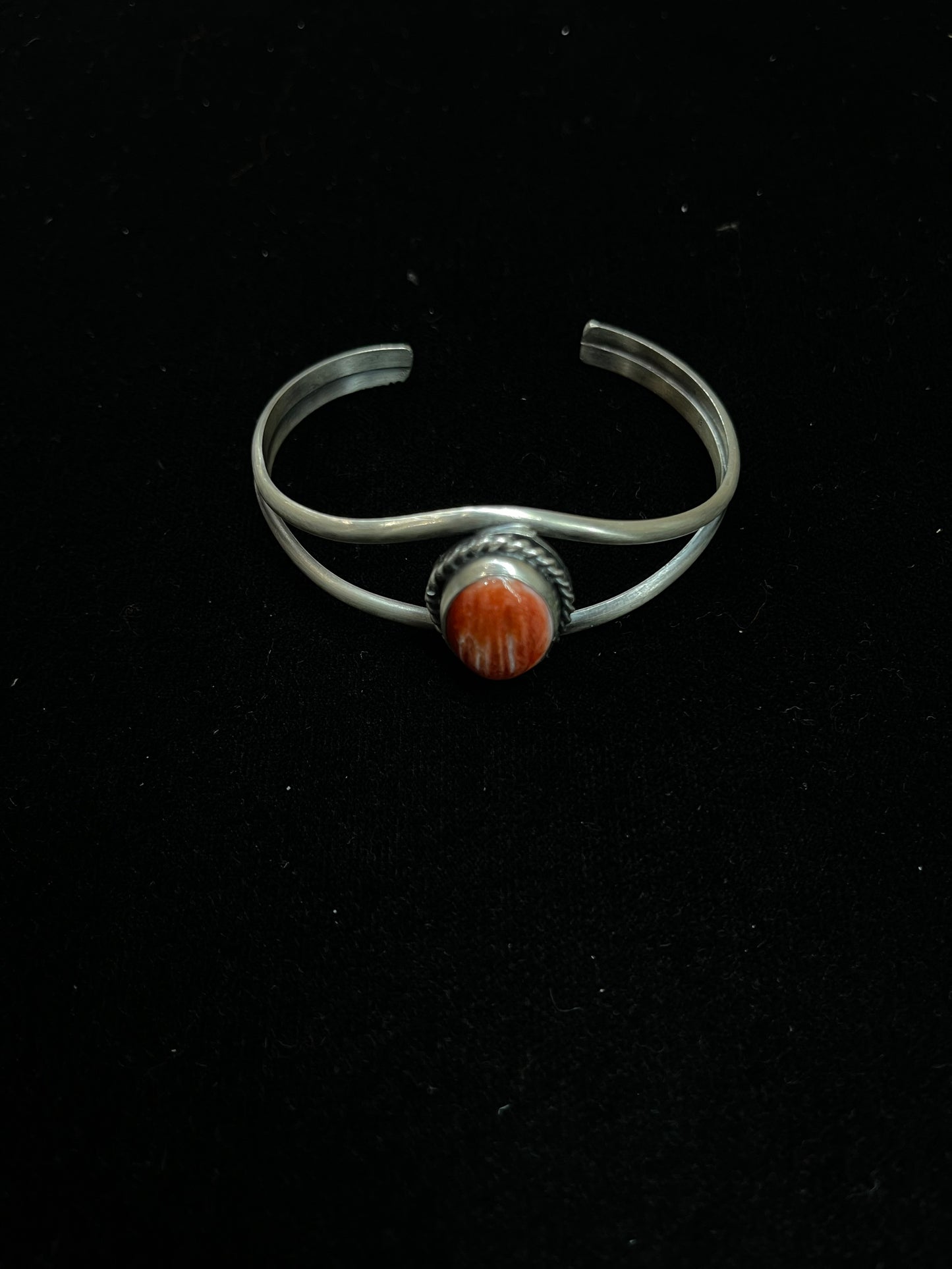 6" - 7" Red Spiny Oyster Shell Cuff Bracelet by Boyd Ashley, Navajo