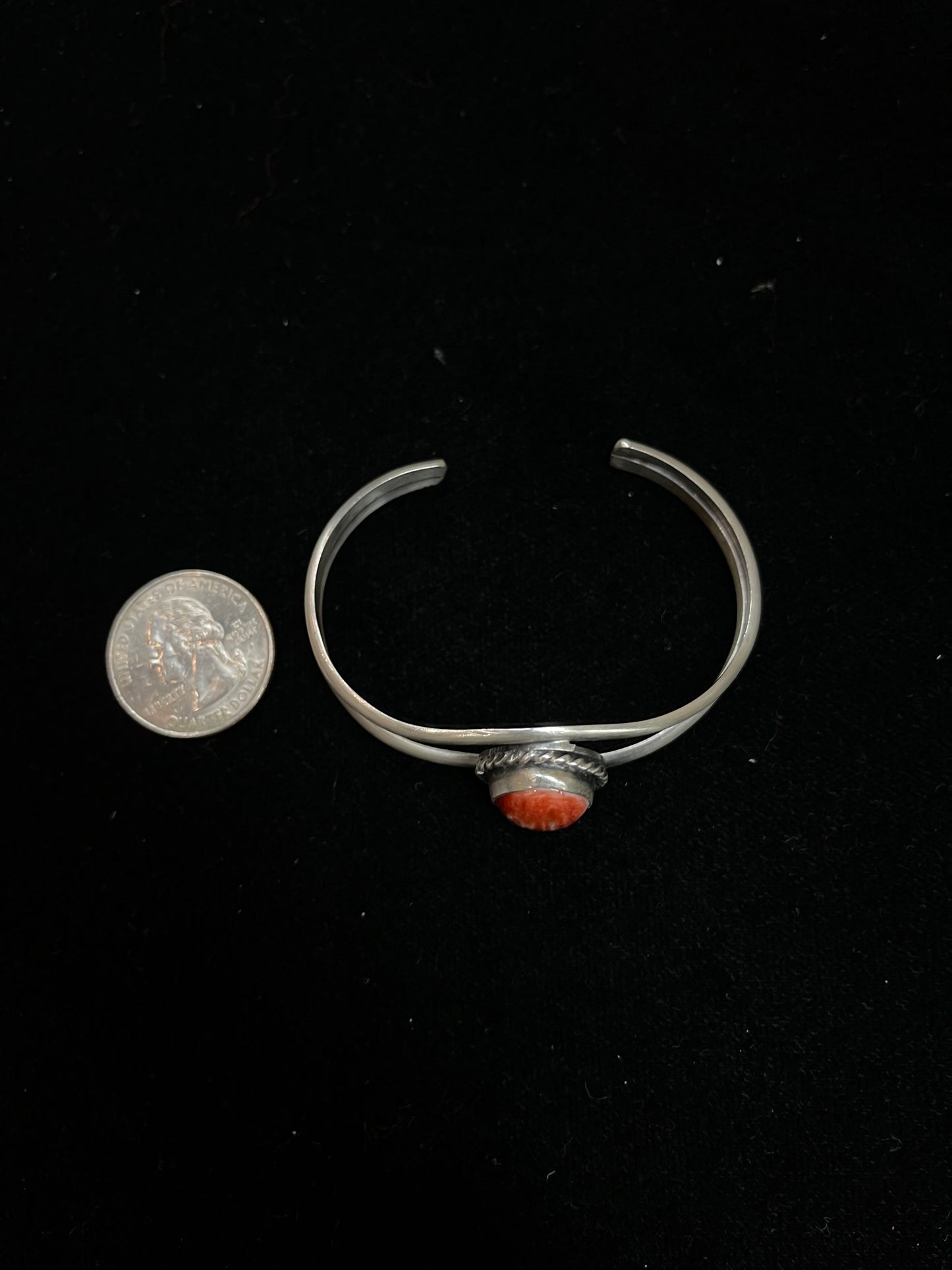 6" - 7" Red Spiny Oyster Shell Cuff Bracelet by Boyd Ashley, Navajo