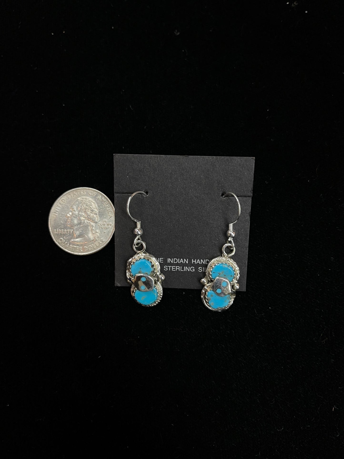 Sleeping Beauty Turquoise Snake Dangle Earrings, Zuni